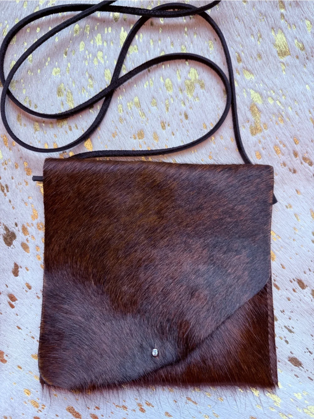 Crossbody Festival Evening Bag Black Brown Cowgirl Western Chic Cowhide